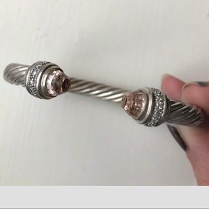 David Yurman 7mm Morganite Diamond Cable Bracelet
